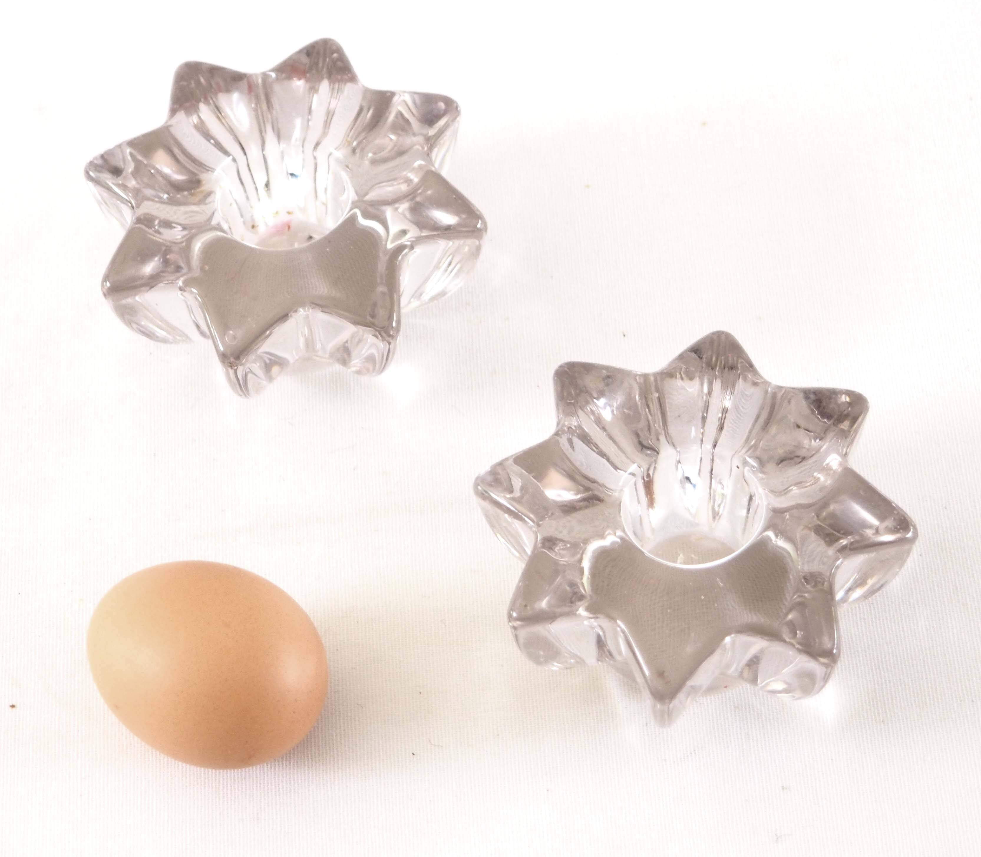 Pair of small crystal candlesticks