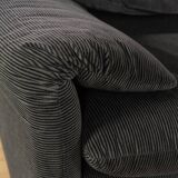 Cassina | Vico Magistretti 675 Maralunga sofa, 1970s, original black-grey striped upholstery