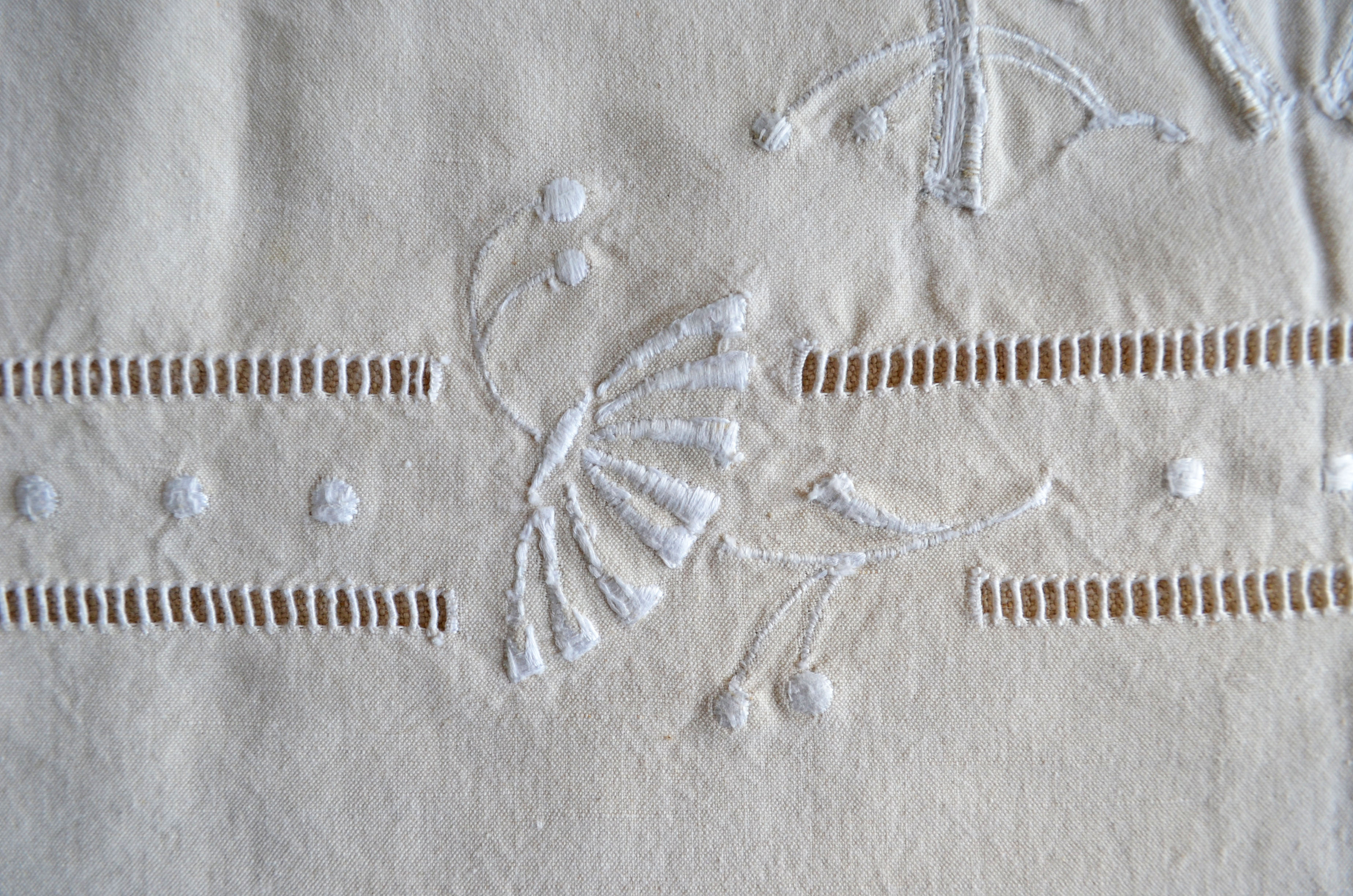 Hand-embroidered antique sheet