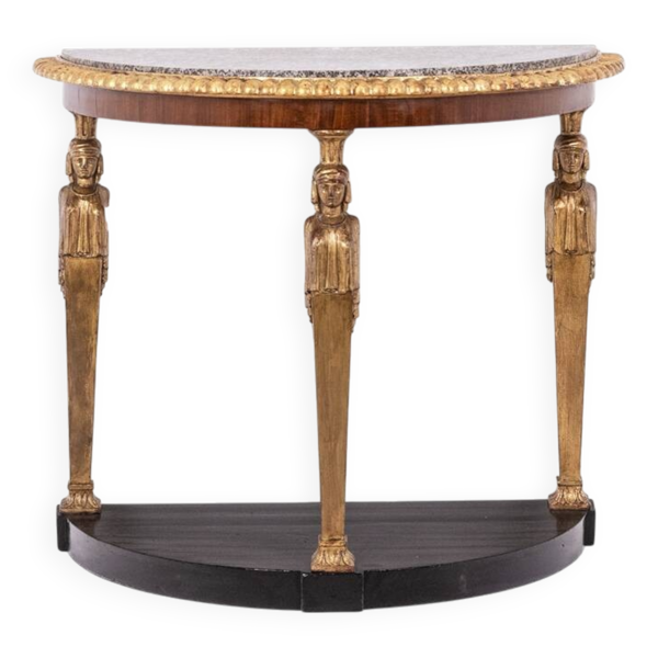 Console de style Empire à décor de caryatides. Circa 1880.