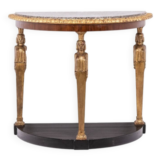 Empire style console with caryatid decoration. Circa 1880.