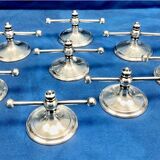 8 antique Art Deco silver-plated metal knife rests, Cailar Bayard hallmark