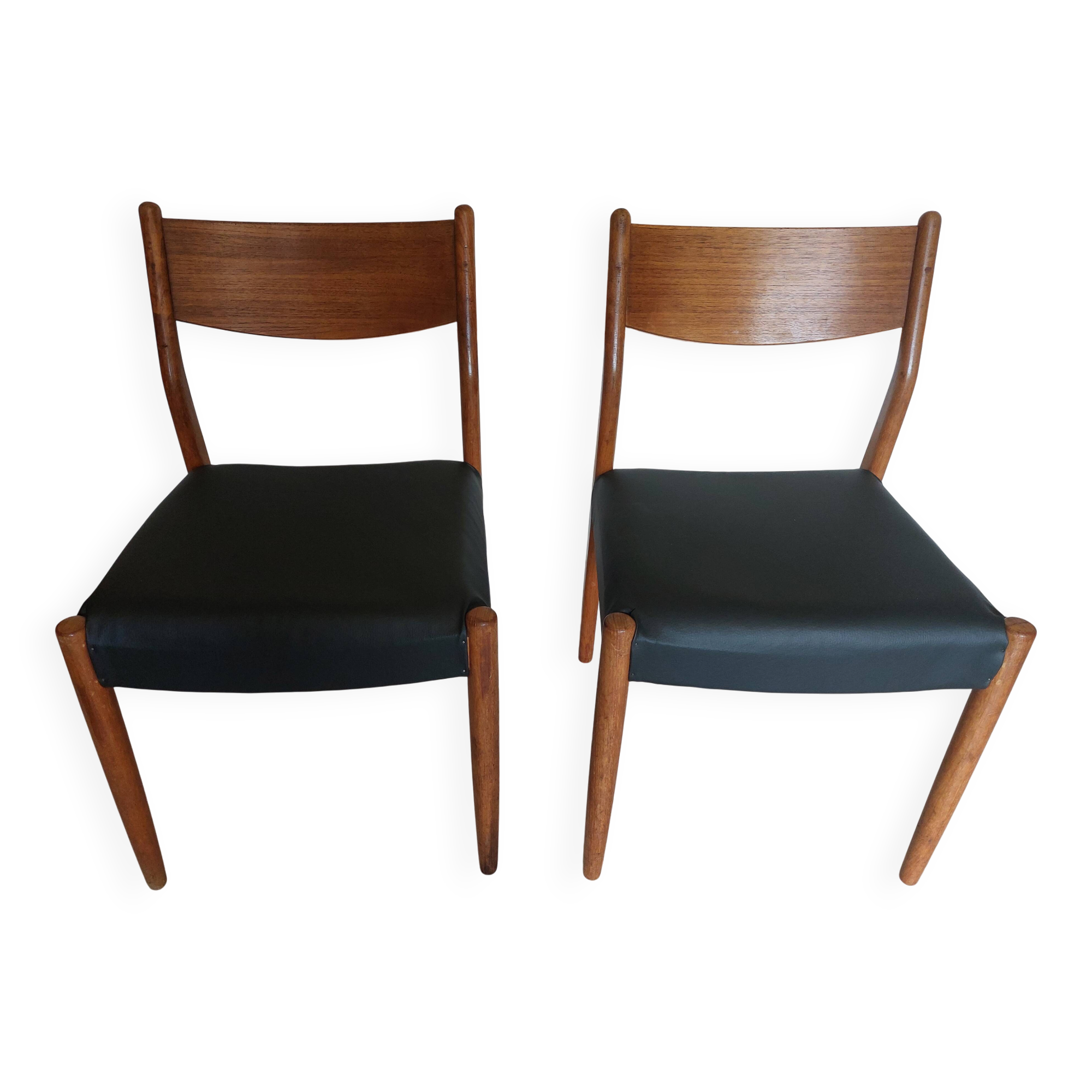 paire de chaises scandinaves style Fristho Franeker, assises rénovées