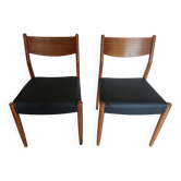 pair of Scandinavian chairs in Fristho Franeker style, reupholstered seats