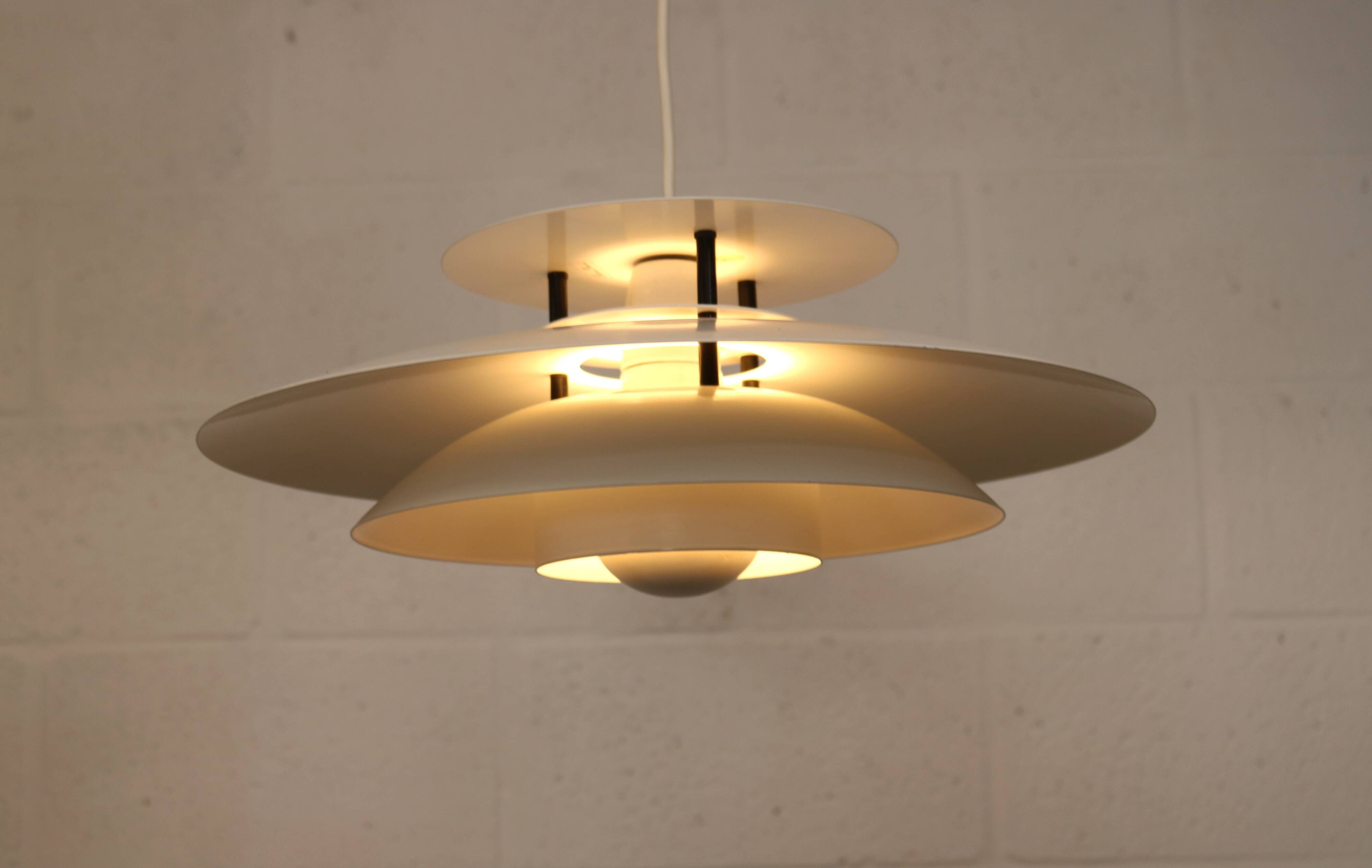 Vintage Laterna Danica Pendant Lamp: White & Black Danish Design