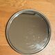 Round silver-plated metal tray and mirror