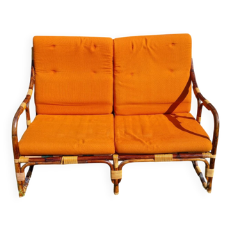 2-seater bamboo bench