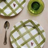 Set of 4 hand-painted ceramic dinner plates