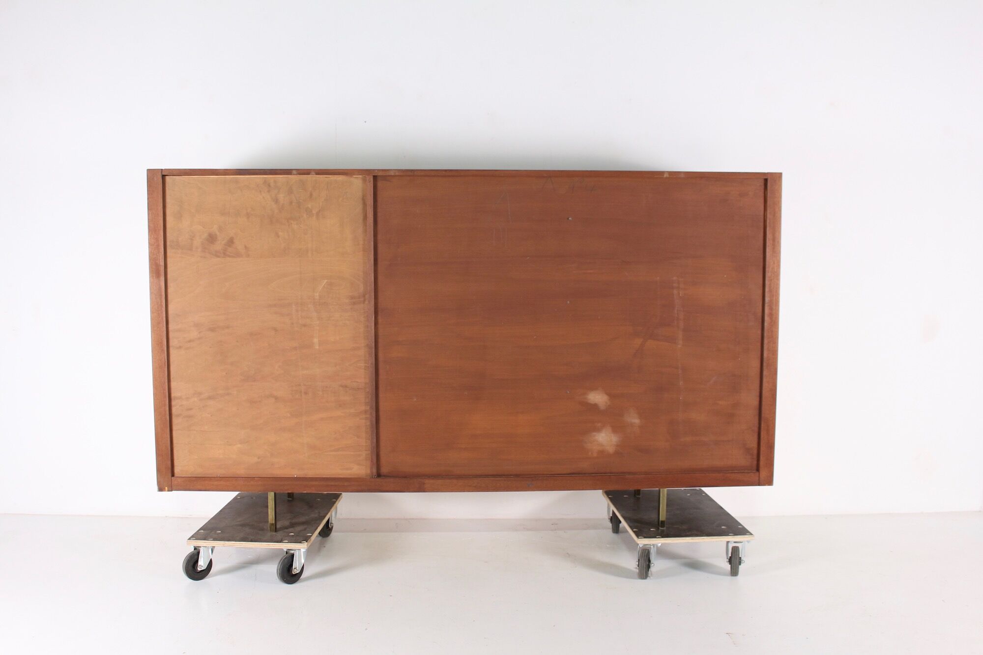 Rosewood and brass buffet by Roger Landault for Regy