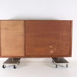 Rosewood and brass buffet by Roger Landault for Regy
