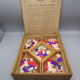 Ancient wooden yellow dwarf game, bone tokens