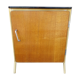 Metal and wood boarding school bedside table