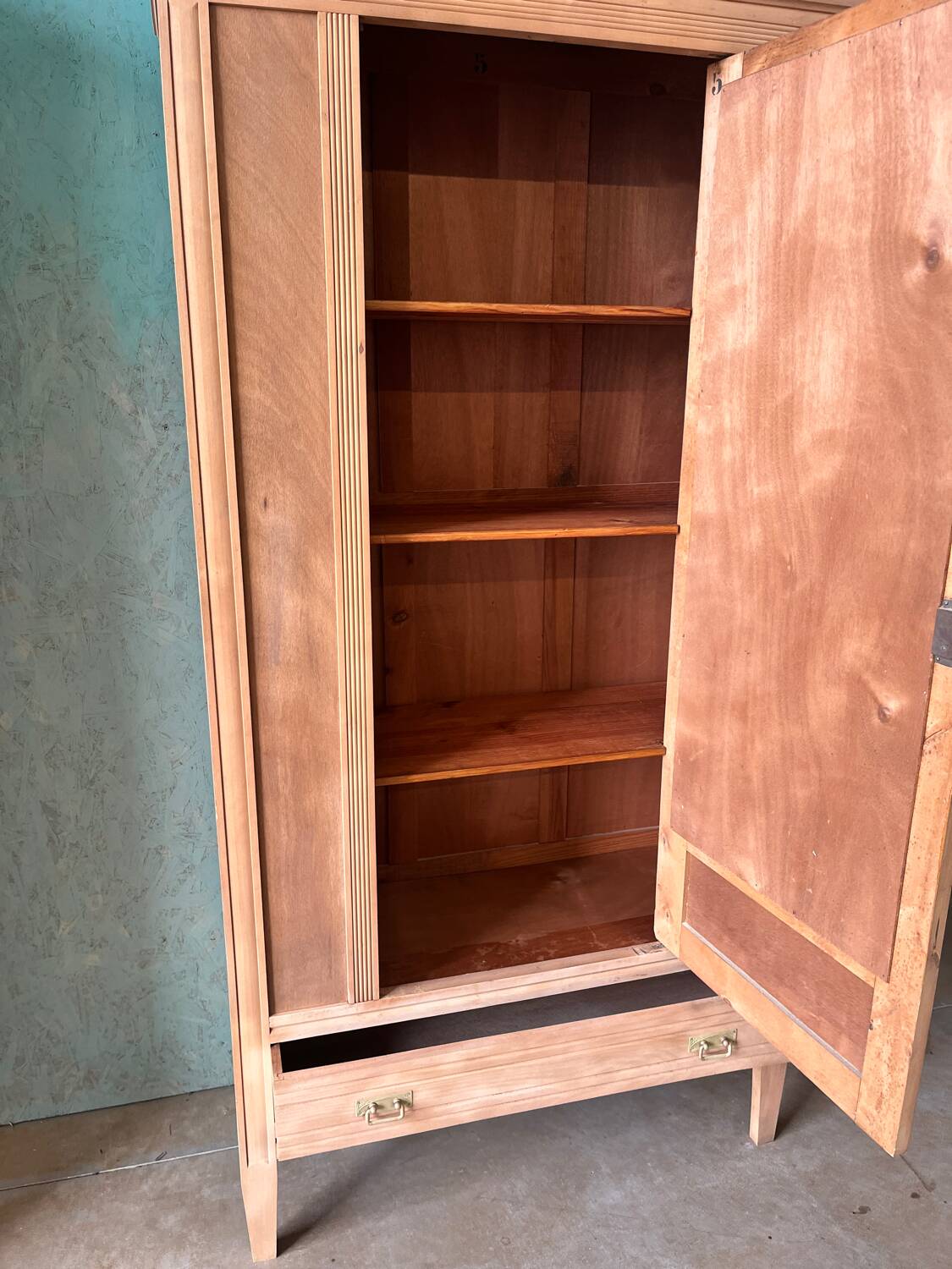 Parisian wardrobe in raw wood