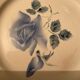 6 plates blue rose décor Digoin sarreguemines