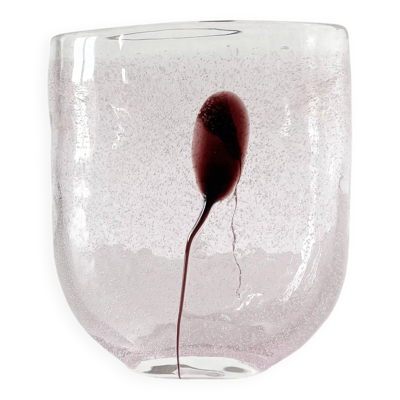 Vase en verre bullé Kosta Boda Suède 1980