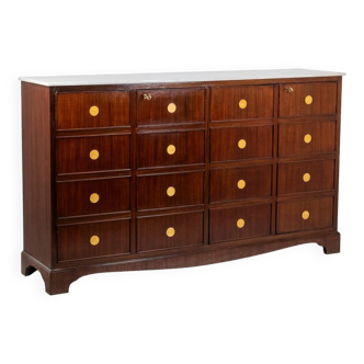 Rosewood “trompe l’oeil” sideboard. 1950s