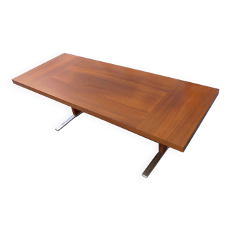 Teak and chrome coffee table