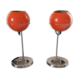 Set of lamps eyes ball orange 1990