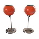 Set of lamps eyes ball orange 1990