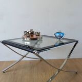 Chrome coffee table from the 1970s.