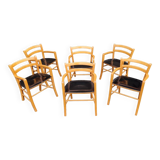 Set of 6 "Marocca" armchairs by Vico Magistretti for De Padova, Italy 1980s