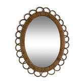 Miroir rotin forme fleur