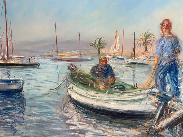 Gouache du port de saint Raphaël