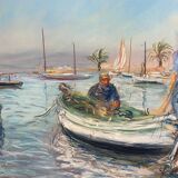 Gouache of the port of Saint Raphaël
