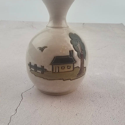 Petit vase vintage campagne en grès poterie Biron à Bouffioulx