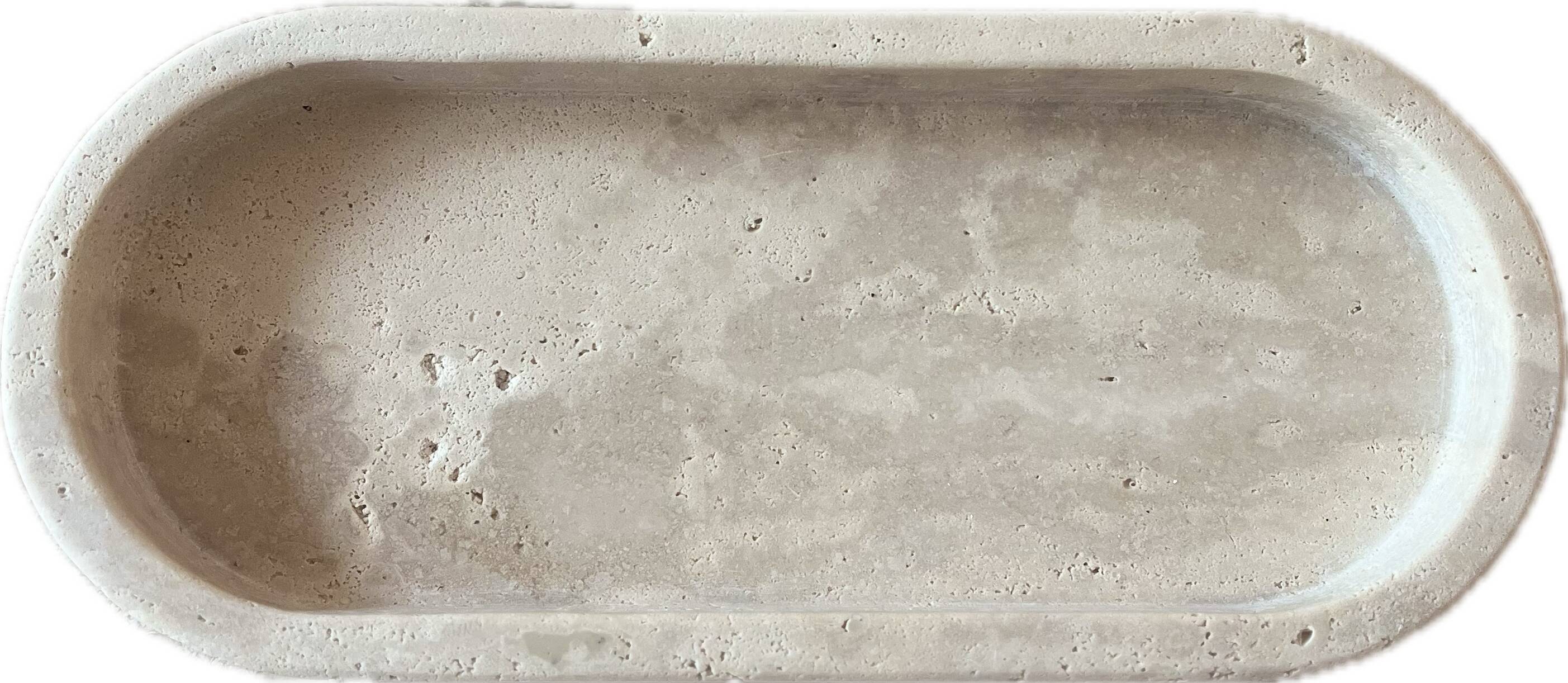 Pocket tray decorative oblong travertine oval tray decorative raw travertine