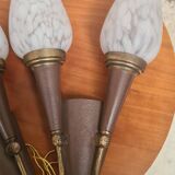 pair of wall lights 1950 to 60 with clichy tulip 27x18