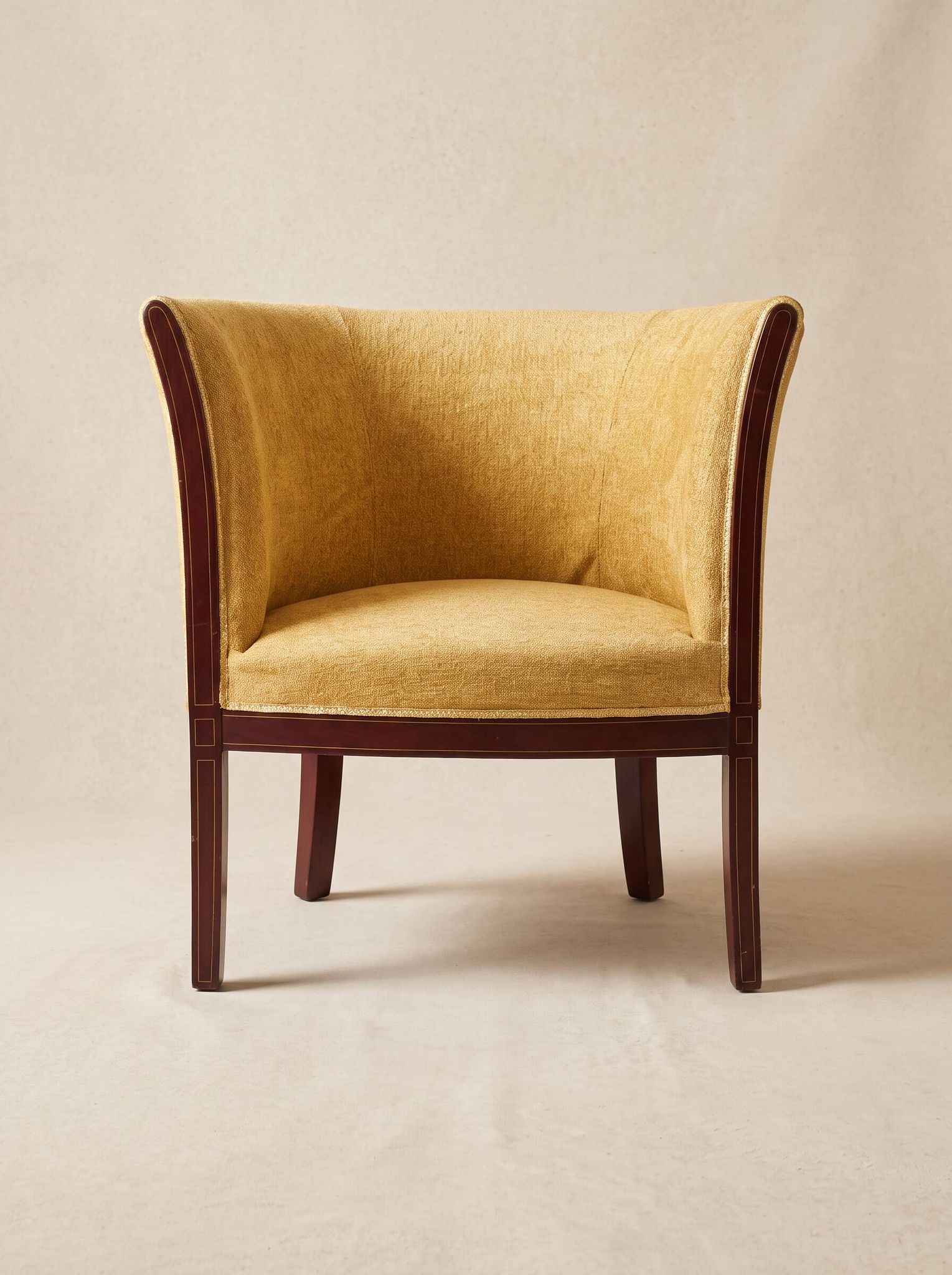Art Deco gondola armchair in mahogany and marquetry – 1930s