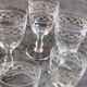 6 old engraved crystal glasses