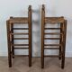 High wooden and straw stools