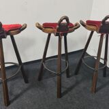 Trois tabourets de bar espagnols vintage