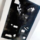 Black abstract painting
