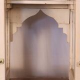 Merchant counter in Burmese teak with original white patina