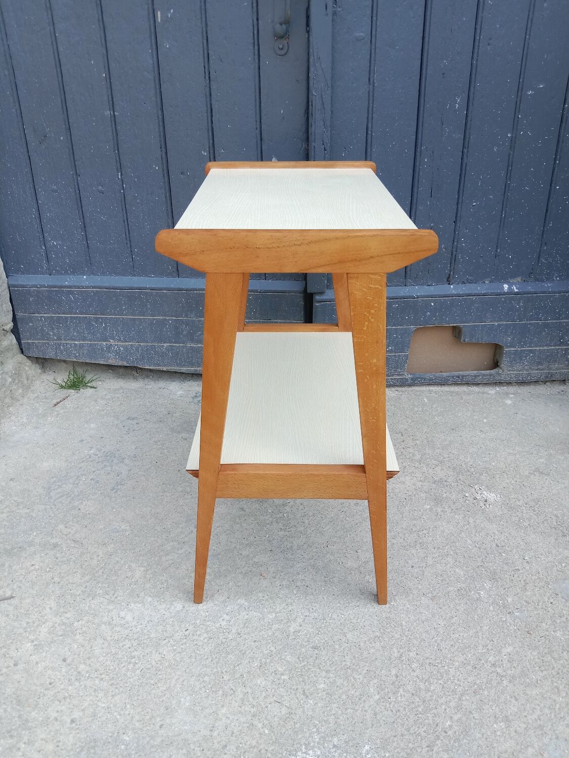 Side table with compass legs