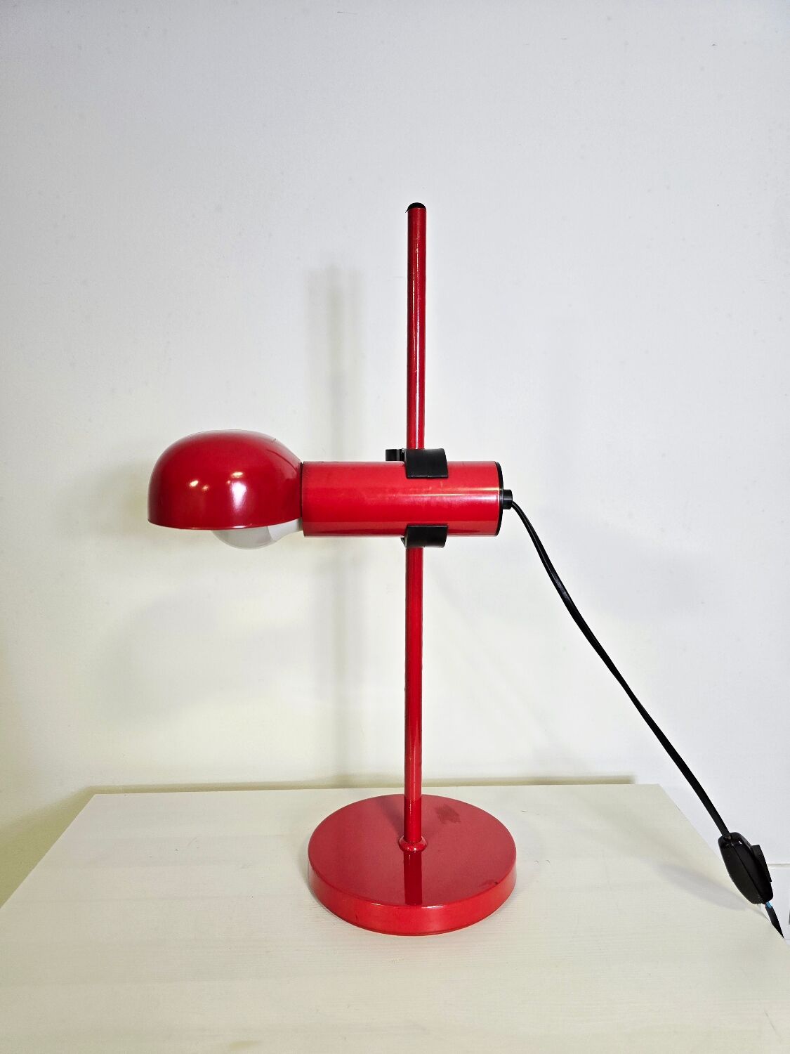 70s Red Table Lamp fully adjustable