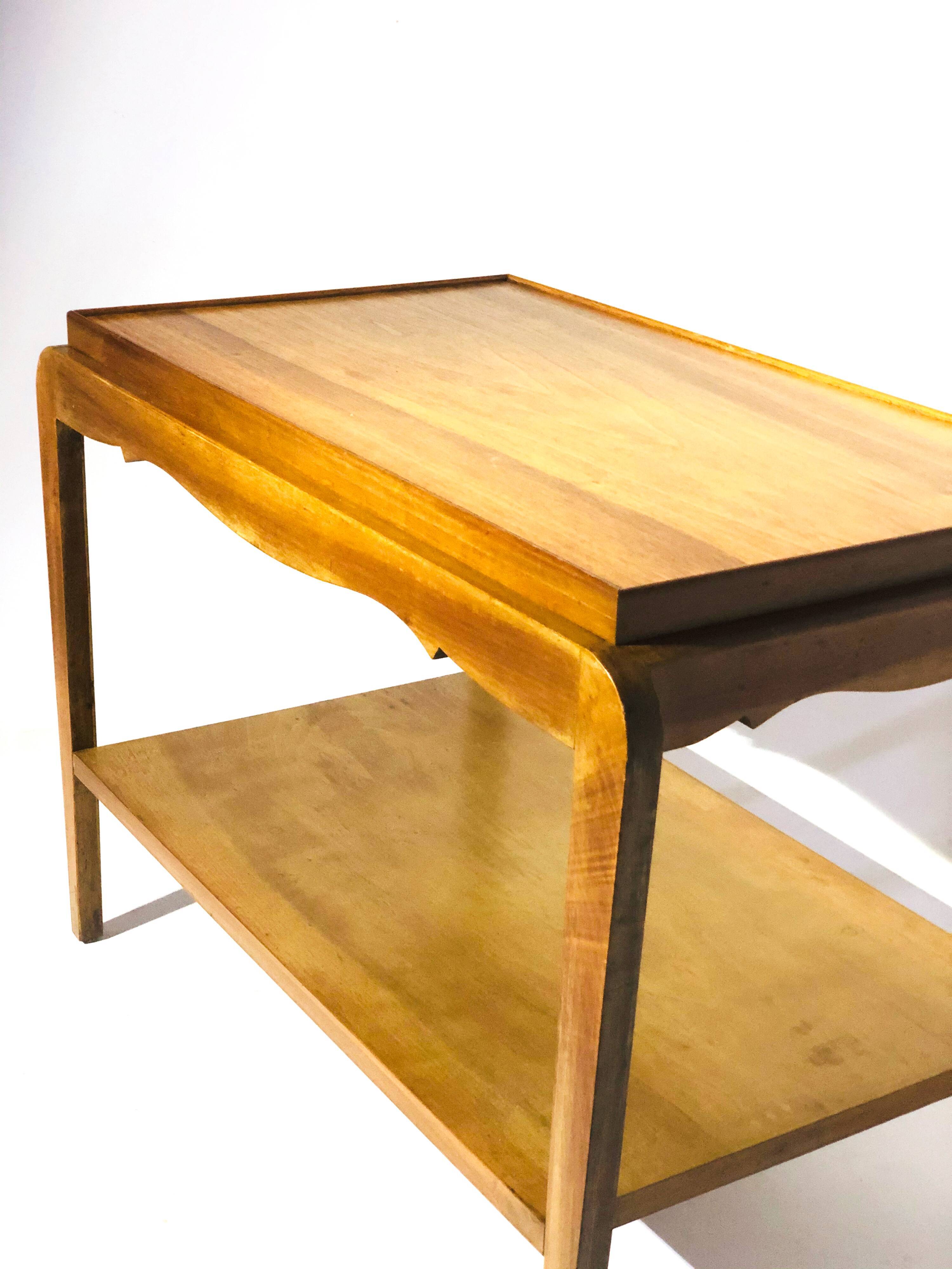 Vintage side table double top oak 1940