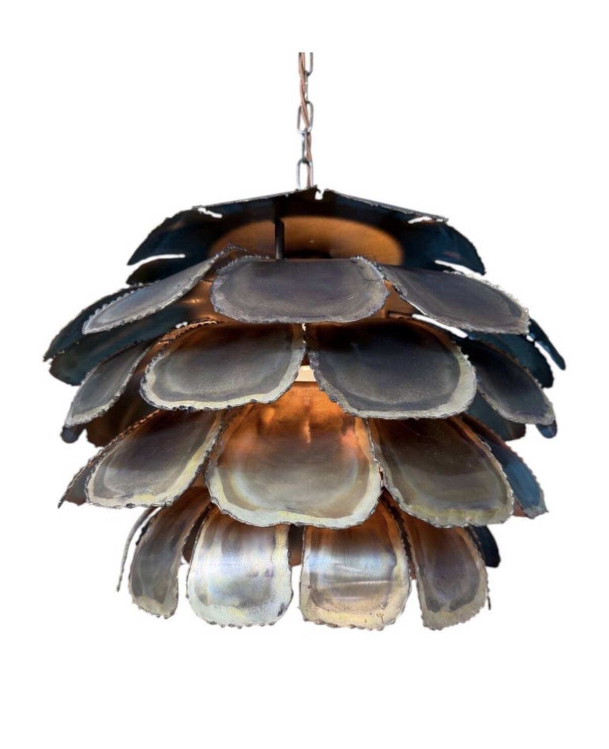 Mid Century Modern Brutalist Artichoke Pendent By Sven Åge Holm Sørens