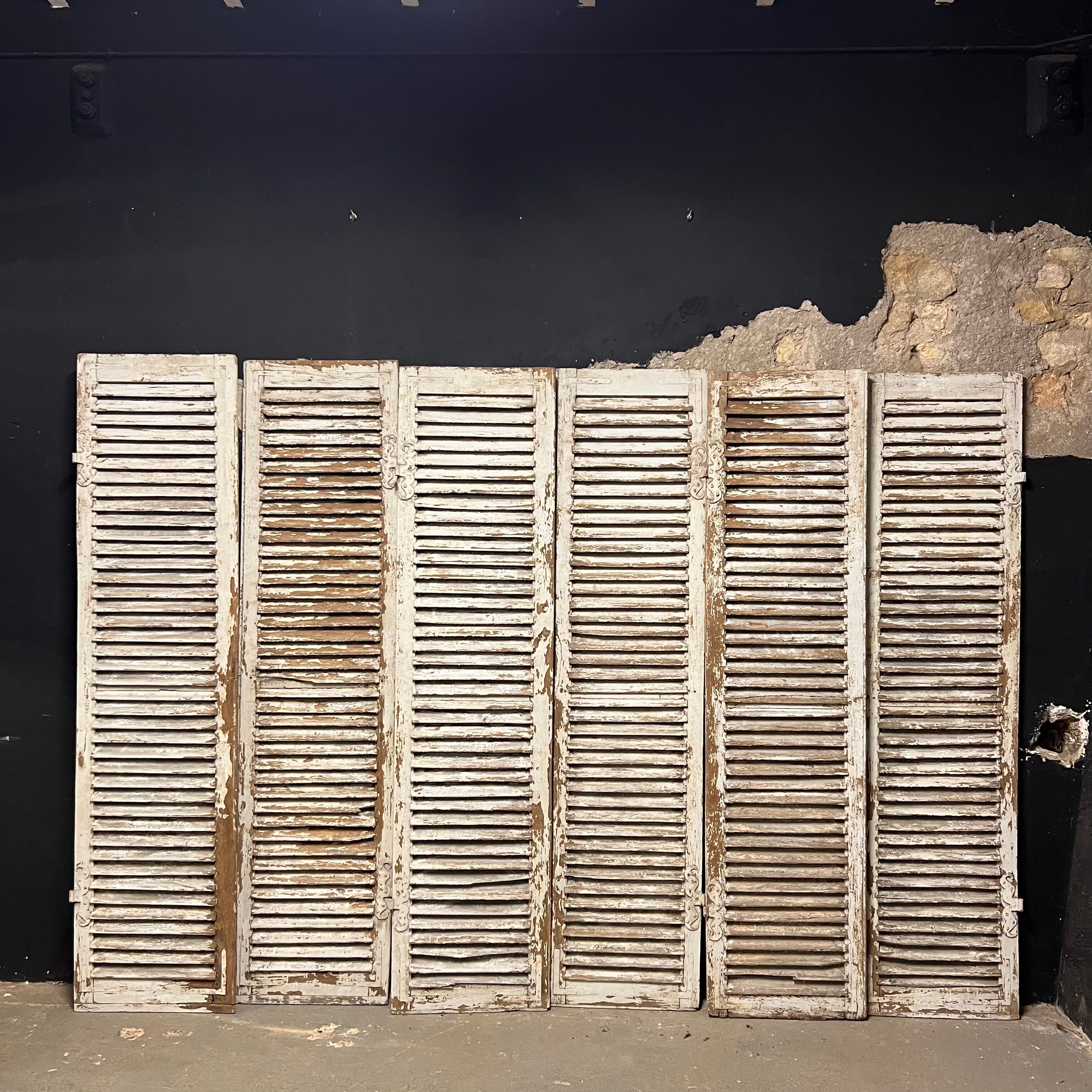 Shutter set in patinated old oak