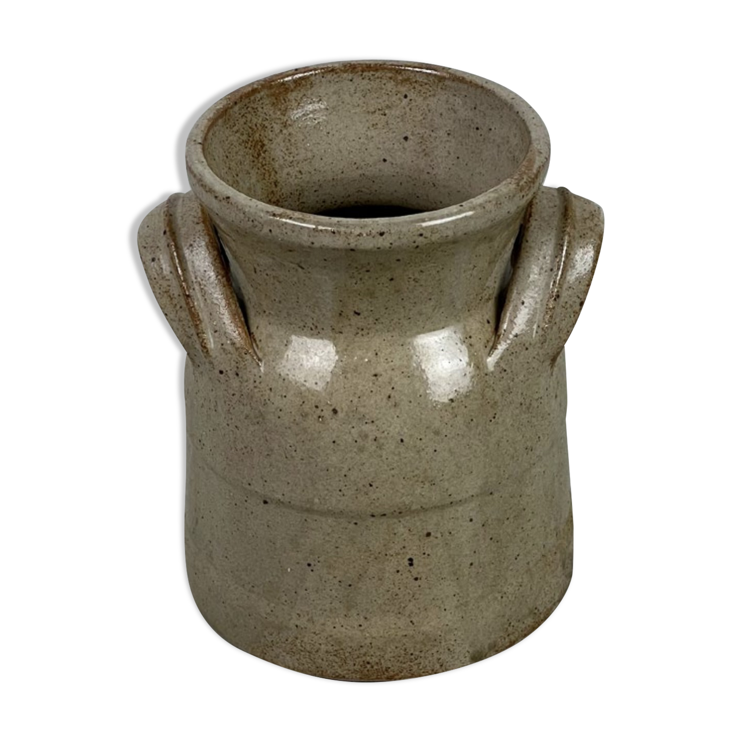 Pot en grès beige vintage
