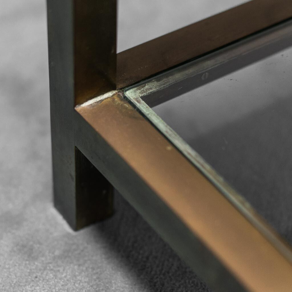 Pair of coffee tables in brass 70s vintage