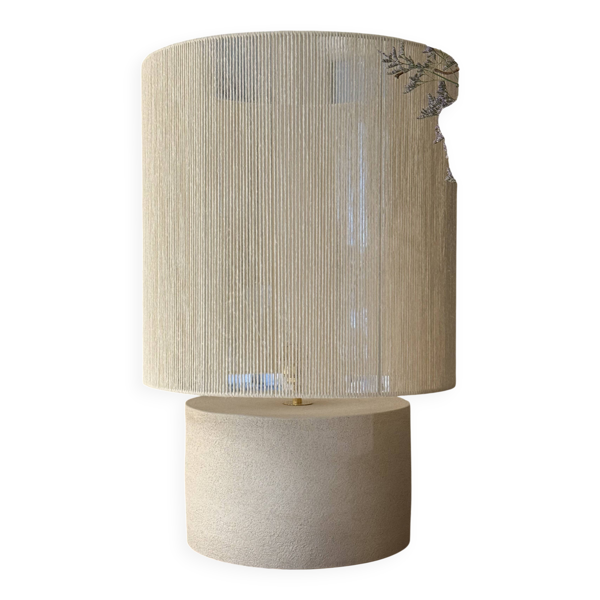 White Stone Table Lamp