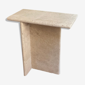 Travertine stone side table