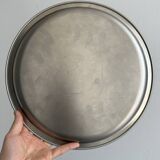 Plateau rond en inox, design moderne épuré