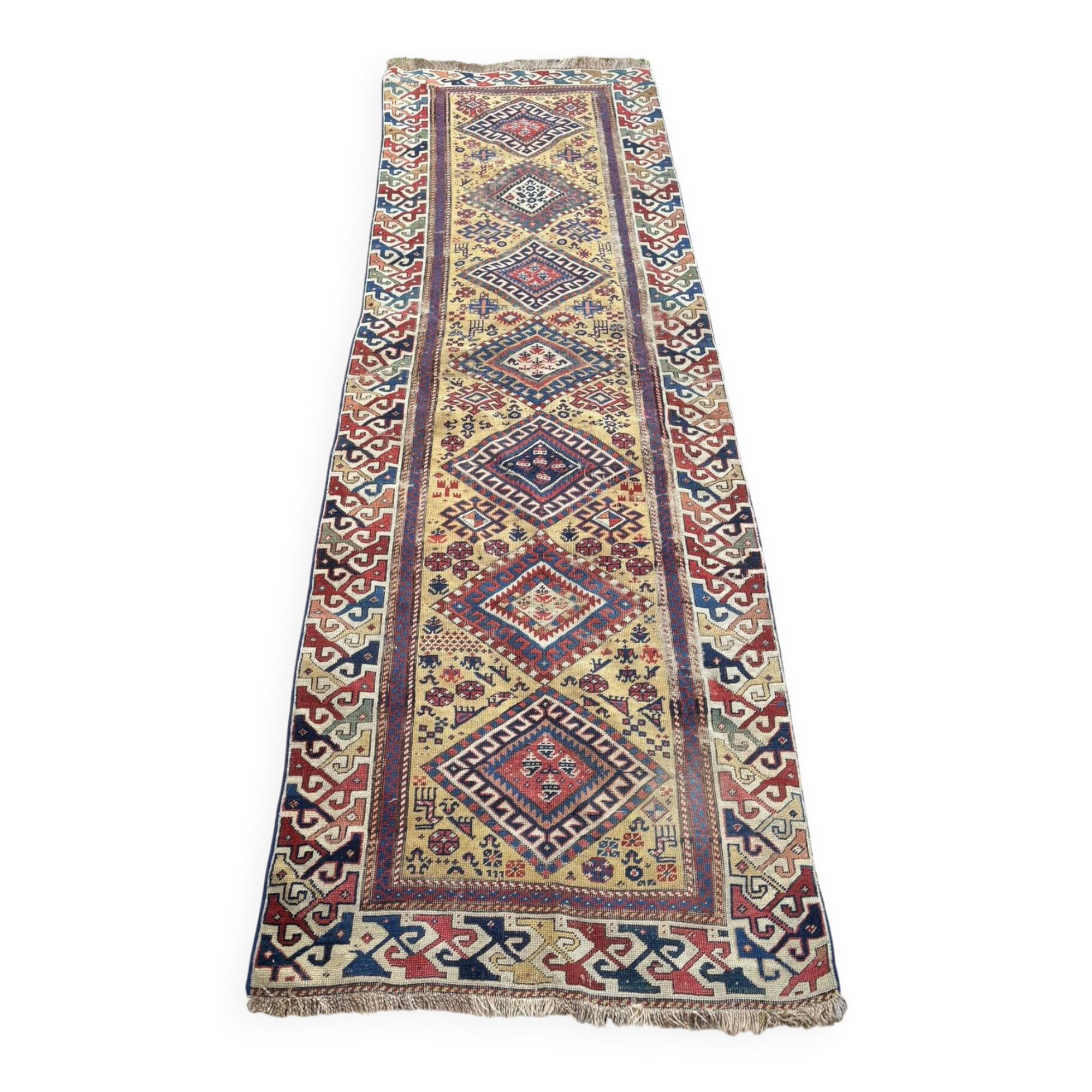 Persian Corridor Rug Antique Handmade 85x340 Tribal Boho Turkish Kurdish