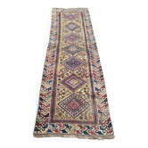 Tapis Couloir Persan Ancien Fait Main 85x340 Laine Tribale Boho Turc Kurde