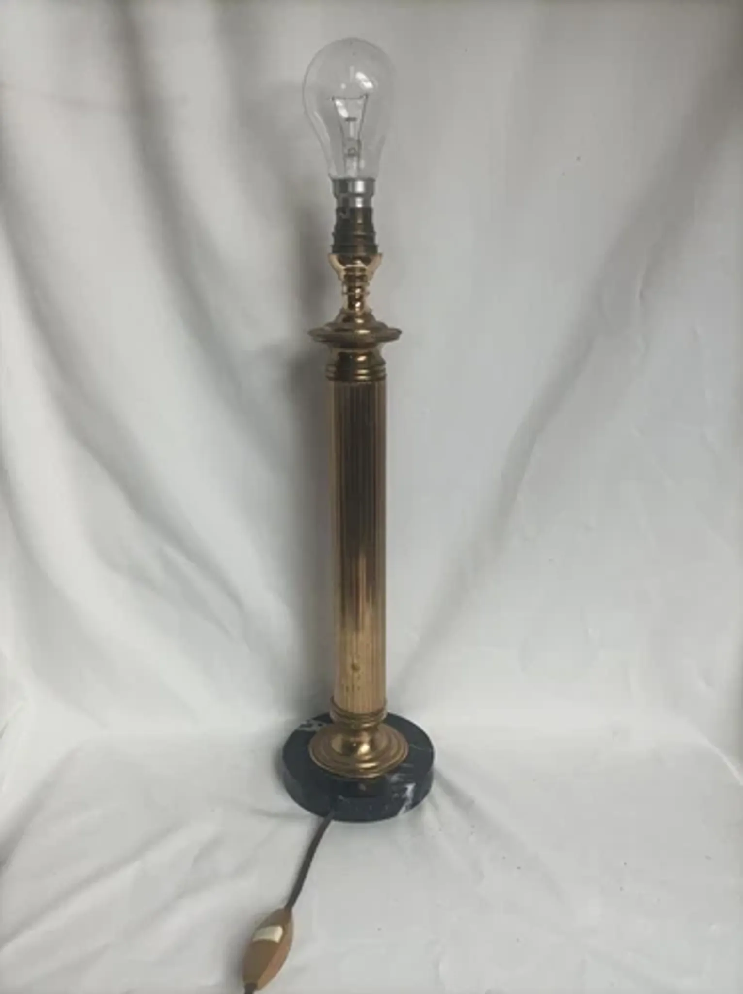Lamp base in brass and marble - 1970s/1980s